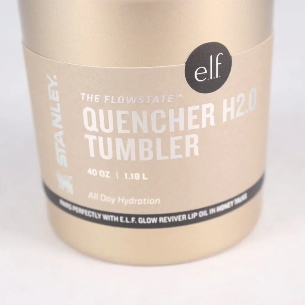 Stanley x e.l.f. 40 oz Stainless H2.0 FlowState Quencher Tumbler Honey Talks - Picture 3 of 7